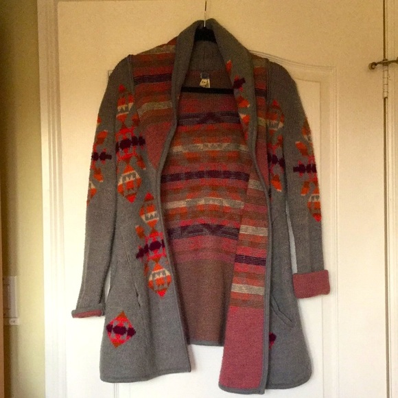 Free people we the free aztec sweater wool xs 0 2 - Picture 1 of 7